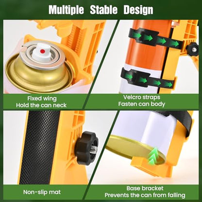 NEWFLY Spray Can Extension Pole Adaptor, Adjustable Sprayer Bracket Adaptor - color: Yellow
