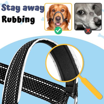 BARKLESS Dog Head Collar, Soft No Pull Head Halter with Safety Link - size: L (Snout 10"-12")