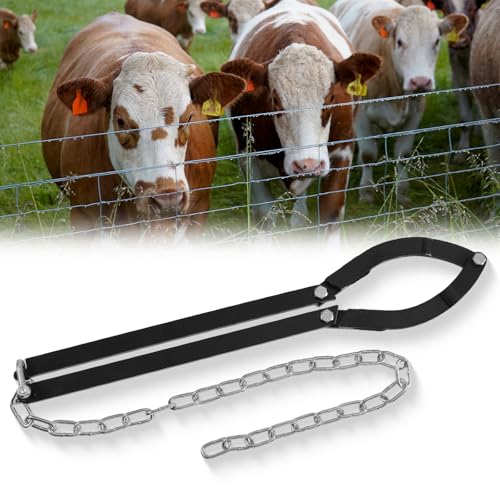 Fence Wire Fixer, Heavy Duty Fence Stretcher Tool for Horse Fence, Barb Wire Fencing, Wire Tightener Fence Repair Tool for Farm Ranch & Garden (Black) - color: Black