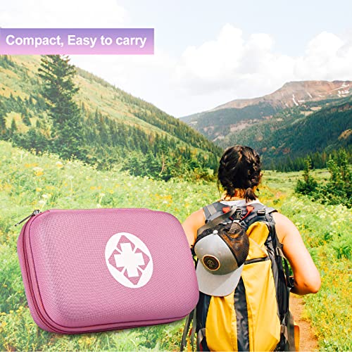 Small-Waterproof Car First-Aid Kit Emergency-Kit - Pink 277Piece Camping Equipment for Camping Hiking Home Travel YIDERBO - color: Pink