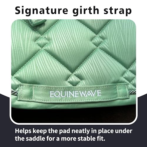 EQUINEWAVE Embossed All Purpose Saddle Pad | Cooling Performance Lining, Contoured Fit, Textured Design, English Riding - color: SAGE GREEN
