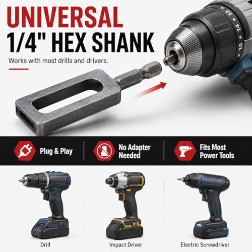 Wire Twister Tool for Drill, Heavy Duty Drill Wire Twister for 9 & 11 Gauge Fence Wire, Wire Twisting Tool with 1/4" Hex Shank for Fence Repair, Rebar Tying, Farm, Garden and Construction (9#+11#)