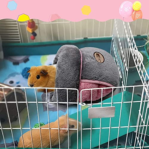 YUEPET Guinea Pig Bed, Warm Fleece Slipper-Shaped Cuddle Cave, Grey - color: Grey, size: 1PCS