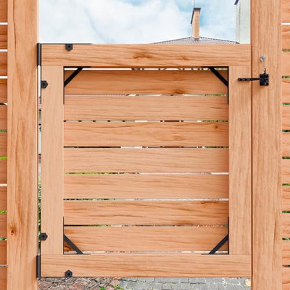 Gate Corner Brace Bracket Anti Sag Gate Frame Kit with Self-Locking Latch