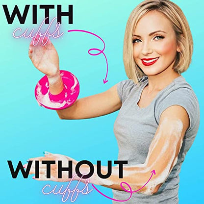 BaR-K Patented Drip Catcher Cuffs - Stops Soap & Water from Running Down Arms While Washing Face, Stay Dry and Clean - Face Wash Wristbands for Spa, Pink Set of 2 - color: Pink