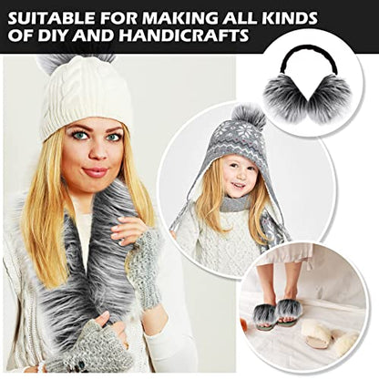 Tatuo 2 X 100 Inch Gray Fake Fur Fabric for Crafts Sewing DIY - color: Gray, size: 2 x 100 Inch