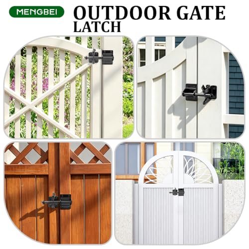Self Locking Gate Latch for Wooden Fence,Door Latch for Wood Gate,Black,1 Pack