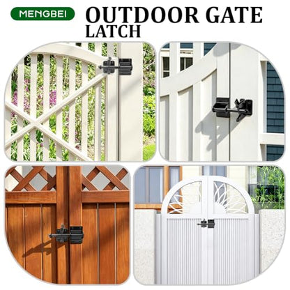 Self Locking Gate Latch for Wooden Fence,Door Latch for Wood Gate,Black,1 Pack