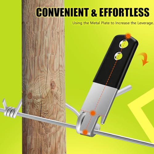 Heavy Duty Fence Wire Twister for T Post Clips - Stainless Steel T Post Winder for Barbed Wire,Farm Fencing,Livestock Fencing (2 Pack)