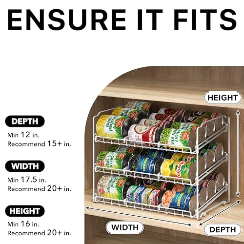Simple Houseware 3-Tier Stackable Can Organizer Rack Hold 36 Cans, White - color: White