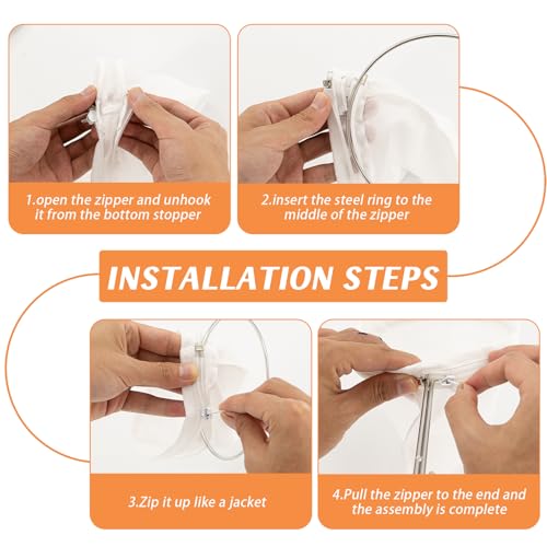 Fine Mesh Strainer Bags, 8 Pcs Reusable Nut Milk Bags, with Stainless Steel Handle for Filtering Juice, Milk, Yogurt, Coffee and Soup