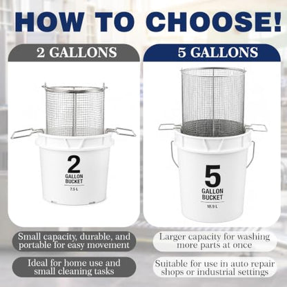 1 Pcs 1/4″ Mesh 2 Gallon Dip and Drain Stainless Steel Part Cleaning Strainer Basket for Buckets Swing Handle for Mechanics Auto Parts Washing Garage Shop & Home Workshop, Bucket Not Included - size: 2 Gallon,1/4″