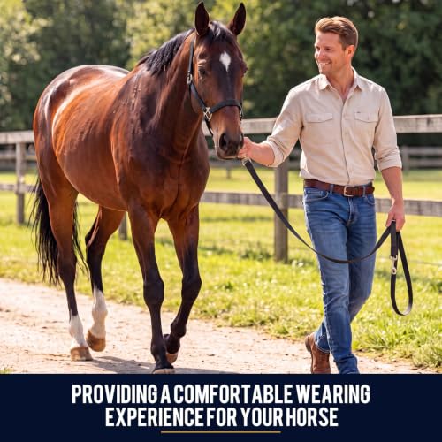 2 Pack Nylon Horse Halter with Reins Adjustable - color: Black