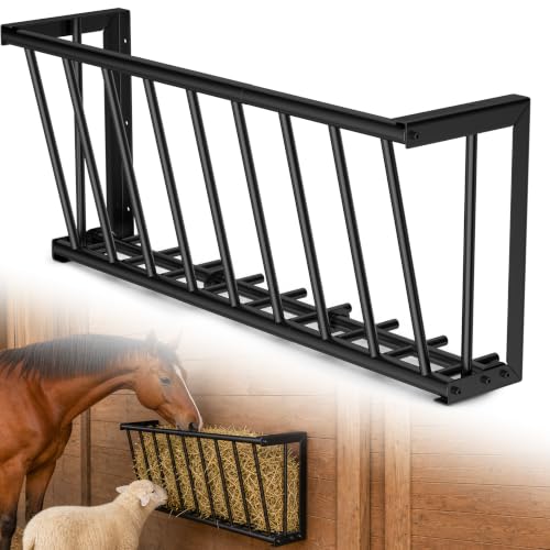 Hay Feeder for Goats Horses,25 Gallon Livestock Feede,37''Long Hay Rack