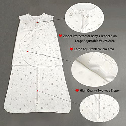 Swaddle Sack for Baby Sheep Pattern 3-Ways Adjustable Swaddling Sleeping Bag Cotton Wearable Blanket for Newborn Boys and Girls, 4 Season, 3-9 Months (Sheep) - color: Sheep