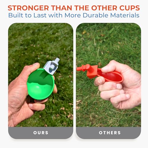 Lil'Clucker - Large Automatic Chicken Waterer Cups Suitable for Ducks, Geese, Turkeys, and Bunny Rabbit - Water Feeder Kit - Poultry Waterer (Green, 8 Pack) - color: Green, size: 8 Pack