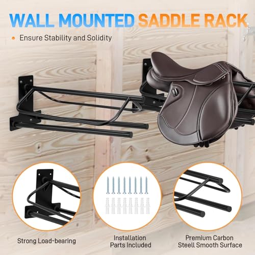 2 Pack Saddle Rack with Double Pad Bar, Wall Mounted