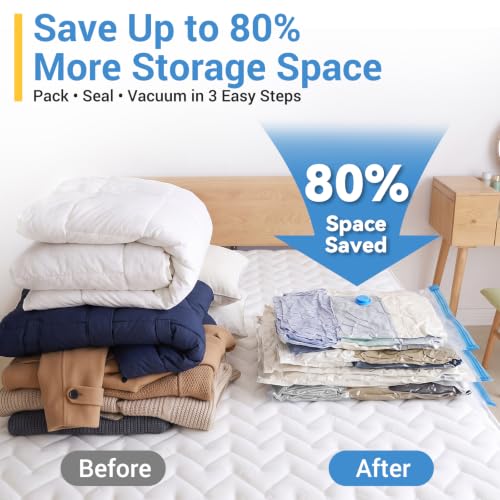 Fygrip 80% Space Saver Vacuum Storage Bags with Hand Pump, 10 Jumbo