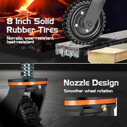 8 Inch Heavy Duty Fence Gate Wheel 600lb Capacity for Metal Tube Gates | 360 Degree Rotation Spring Loaded Caster Includes Screws and Screwdriver Durable Wheel for Smooth Gate Operation (Black) - size: 8INCH BLACK