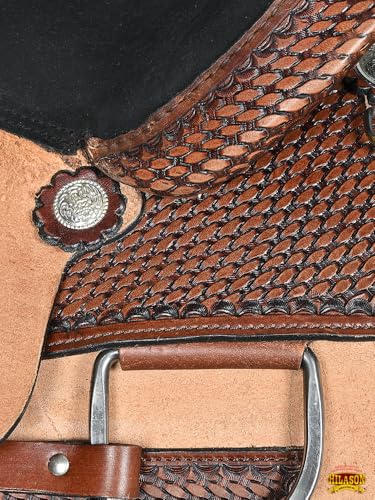 HILASON Dark Brown Western Roping Saddle Hand Tooled