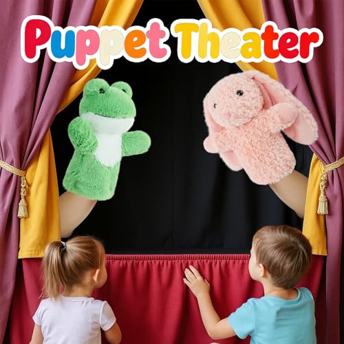 Bunny Puppet for Kids Rabbit Puppets Animal Stuffed Toy Gift for Boys Girls Washable Springtime Easter Animal Stuffed Fabric Interactive Role Play Family Fun - color: Bunny