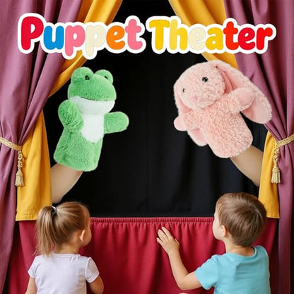 Bunny Puppet for Kids Rabbit Puppets Animal Stuffed Toy Gift for Boys Girls Washable Springtime Easter Animal Stuffed Fabric Interactive Role Play Family Fun - color: Bunny