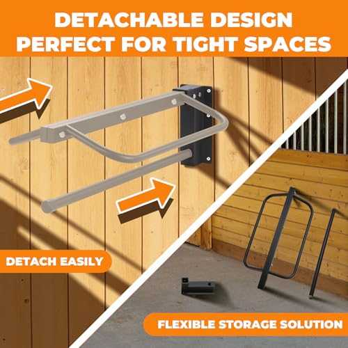 Sidasu 1 Pack Thickened Saddle Rack,Wall Mounted Saddle Stand with Pad Bar | Heavy Duty Steel Construction,Detachable Design,Fits Western & English Style Saddles,Ideal for Barns Stables Garages - size: 1 Pack