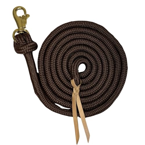 Clinician Braided Training Lead, Bull Snap, 10 ft, Brown with Gold