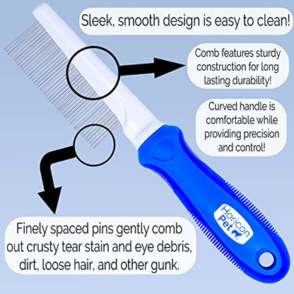 45 Pin Face & Finishing Comb With Stainless Steel Metal Teeth - Dogs, Cats & Small Animals for Removing Matted Fur, Knots & Tangles - style: 45 Pin Comb - Long