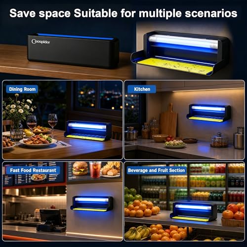 Fruit Fly UV Light Trap Indoor Commercial for Restaurants Bug Zapper 2 PCS - style: 2pack-Black-w/10 Sticky Glue Boards