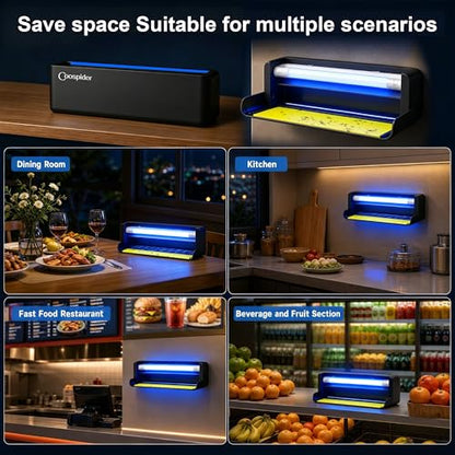 Fruit Fly UV Light Trap Indoor Commercial for Restaurants Bug Zapper 2 PCS - style: 2pack-Black-w/10 Sticky Glue Boards