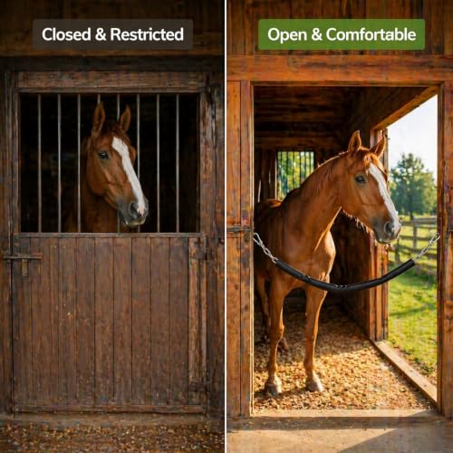 2 Pcs 47 Inch Horse Stall Guard Stall for Horses Chain Fence Gate Hardware