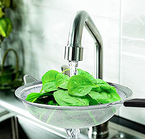 Fine Mesh Strainer with thermo plastic rubber handle - Sieve Fine Mesh Stainless Steel - Ideal to Sift Flour, Icing Sugar, Fruits and Vegetables (6.3 Inches) - size: 6.3 Inches - TPR