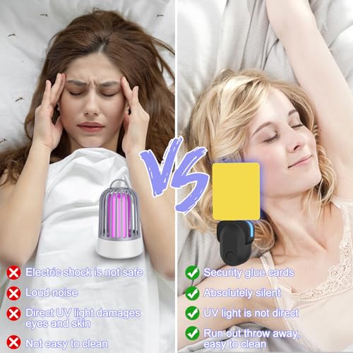 Flying Insect Trap Plug-in, Indoor Mosquito & Gnat Killer - color: deep black, size: 1 device + 5 refills