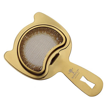 Barfly Fine Mesh Spring Strainer, Gold Plated - color: Gold