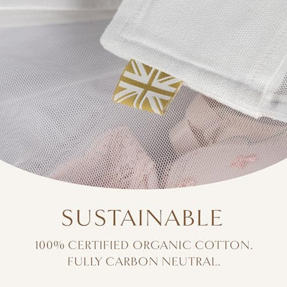 Organic Cotton Mesh Laundry Bags for Delicates & Travel, 2 Pack | Mesh Wash Bags for Lingerie, Bras, Delicates, and Garments; Large and Small Size for Machine Washing, Carbon Neutral, White