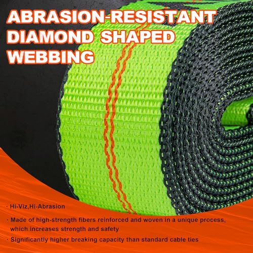 2" x 10'Car Hauler Straps,4Pack,Wheel Strap w/Swivel J Hook Idler | Tire Tie Down Straps with 3 Rubber Blocks Use for Car, Truck, ATV, Heavy Duty Ratchet Vehicle Trailer Tie Down Kit