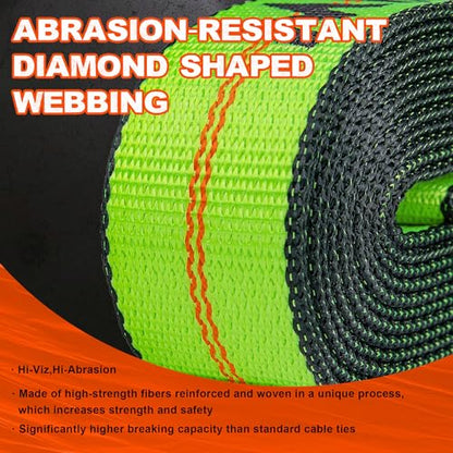 2" x 10'Car Hauler Straps,4Pack,Wheel Strap w/Swivel J Hook Idler | Tire Tie Down Straps with 3 Rubber Blocks Use for Car, Truck, ATV, Heavy Duty Ratchet Vehicle Trailer Tie Down Kit
