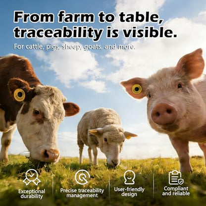 RFID Animal Ear Tag, ISO 11784/11785 Compliant Livestock Tracking Tag