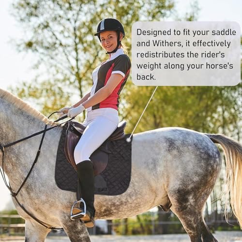 Basic Breathable Horses Saddle Pad, Breathable Schooling Pad, Black
