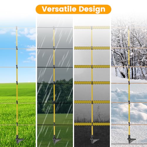 50 PCS Electric Fence Posts, 3/8" x 50" Step in Fence Post - size: 50Inch-50PCS