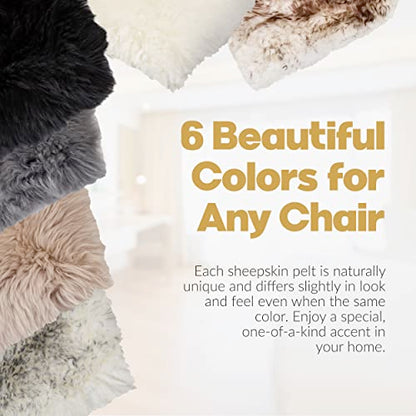 Natural Sheepskin Chair Pad, Non-Slip, Gradient Chocolate, 4 Pack - color: Gradient Chocolate, size: 4 Count (Pack of 1)
