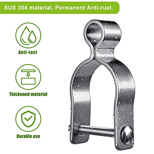 Insaga 304 Stainless Steel Chain Link Fence Gate Frame Female Hinge for Chain Link Fence Post, 2pcs Post Female Hinges with 5/8'' fit 1-5/8''Outer Diameter Post/Pipe, Bolt/Nut Included - color: Female-1-5/8''-2pcs