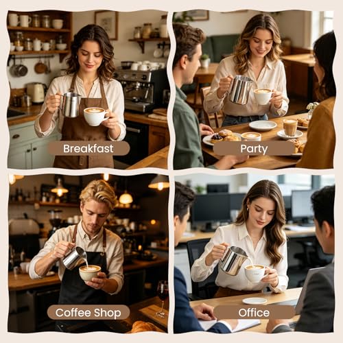 Dailyart Milk Frothing Pitcher Set 12oz/350ml+20oz/600ml Milk Frother Cup - size: 12 Ounces + 20.3 Ounces