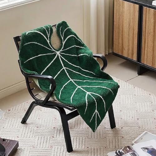Leaf Sherpa Blanket Small – Soft Throw for Sofa & Bed - size: Small