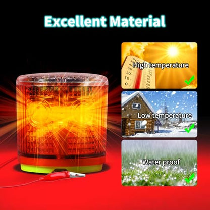 Electric Fence Idicator Light, Briidea Solar Fence Alarm with Light Transmission to 1/2 Mile, Ensure The Normal Operation of The Electronic Fence to Prevent The Invasion of Wild Animals, Red, MK-098 - color: Red