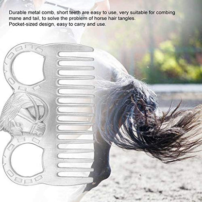 Metal Horse Comb Portable Horse Mane and Tail Comb Horse Grooming Comb Livestock Comb for Cleaning Hair Removing Loose Undercoat Knots