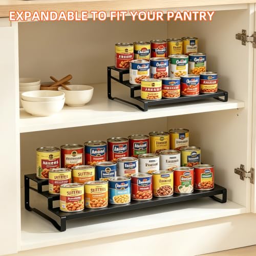 Expandable Can Organizer for Pantry, 3-Tier Adjustable Metal Can Rack - size: 3 Tier*1