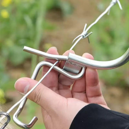 Fence Wire Tightener - 1/6" Barb Wire Fence Tools 50 Packs for Repairing & Tightening Family Garden, Farm, Garden, Ranch, and Outdoor Fencing with Tighteners Handle