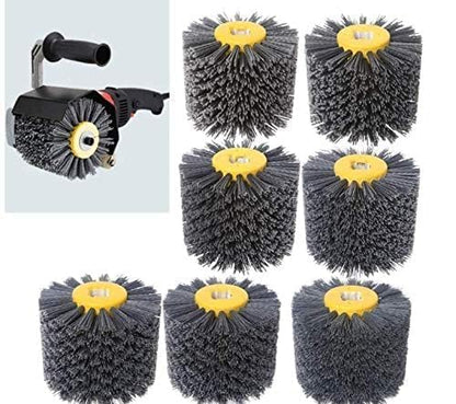 SIGNI Abrasive Nylon Drawing Wheel Drum Burnishing Polishing Brush for wooden furniture floor polishing 120X100mm 400 Grit 1pack - size: 400 Grit, Black